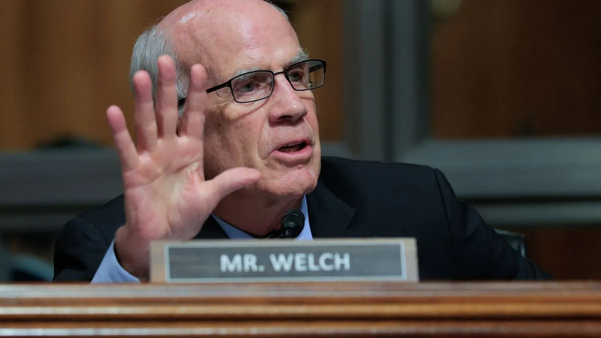 Sen. Peter Welch questions witnesses during a Subcommittee on Crime and Counterterrorism hearing.