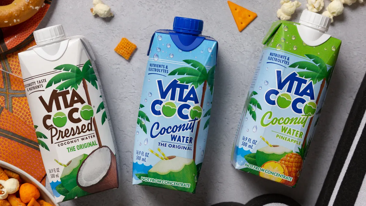 Cartons of Vita Coco products.