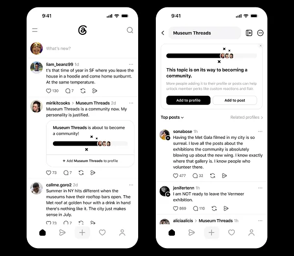 Threads communities update