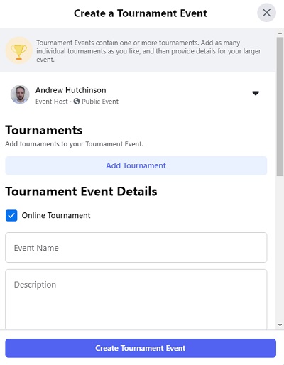 Facebook gaming events
