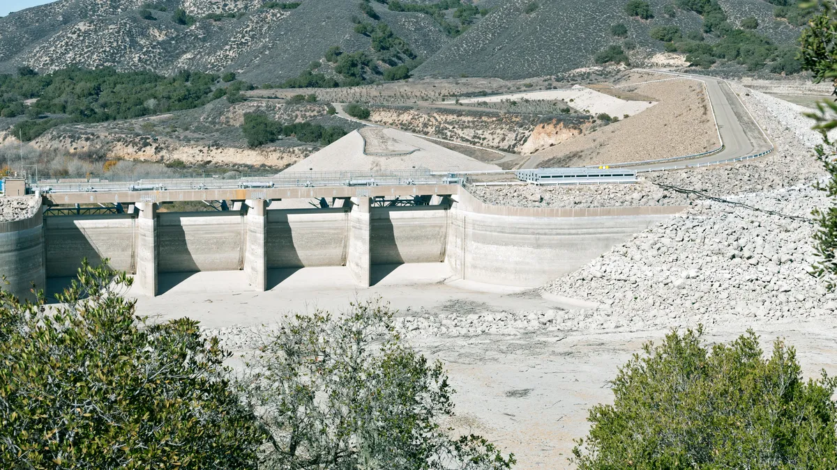 Bradbury Dam at Lake Cachuma Reservoir in California