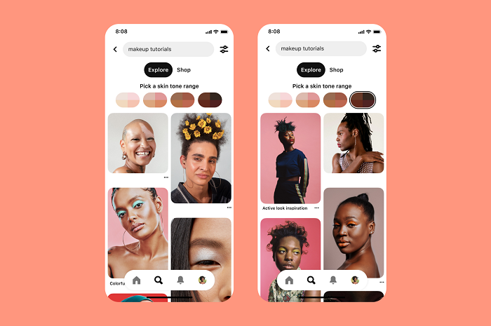 Pinterest skin tone search