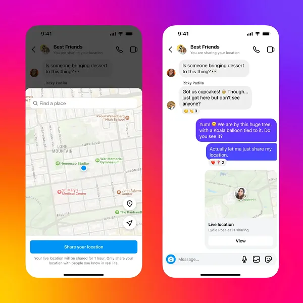 Instagram location sharing