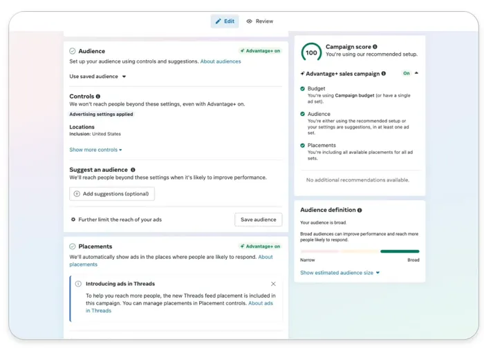 Meta Advantage Plus setup