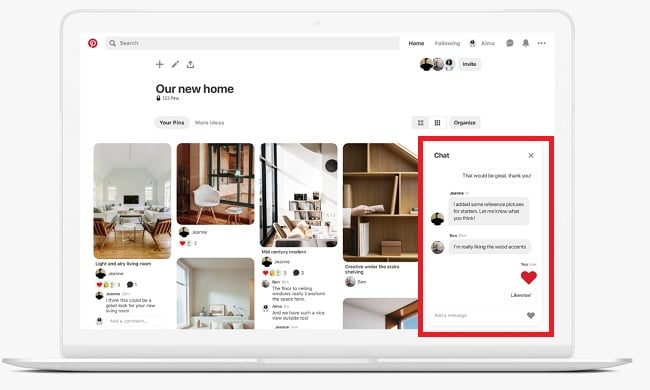 Pinterest group board messaging
