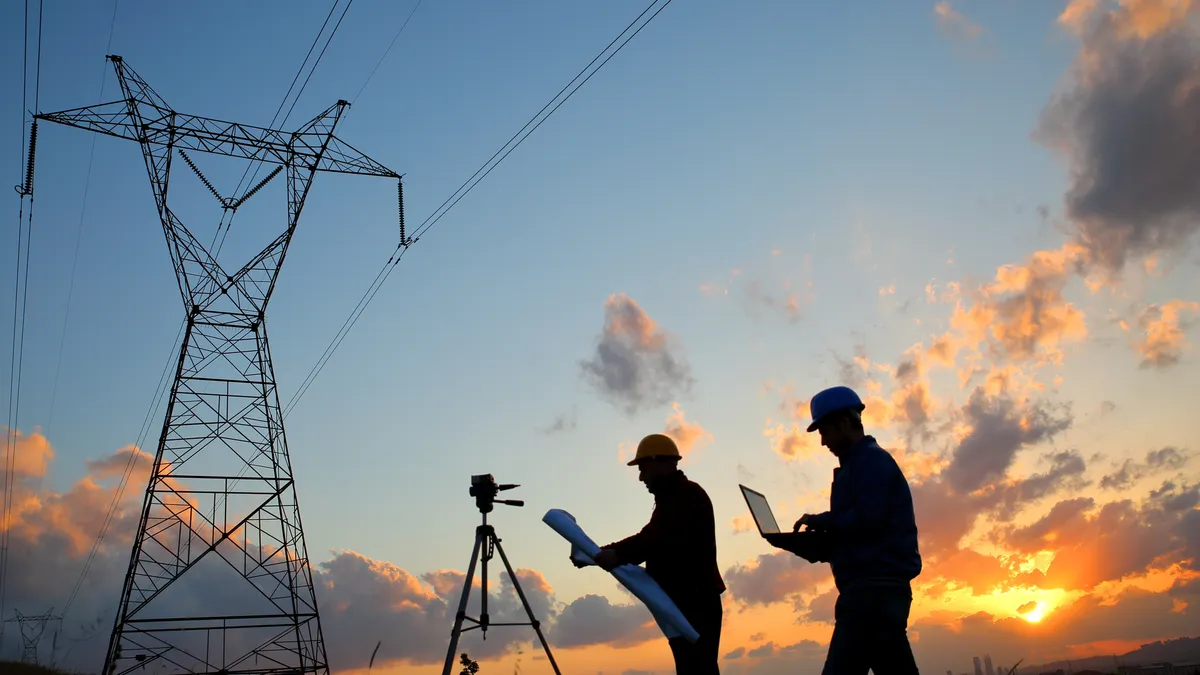 Transmission line workers.