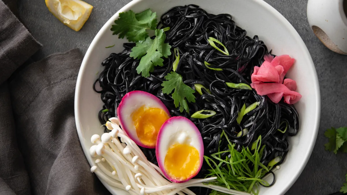 A bowl of colorful food