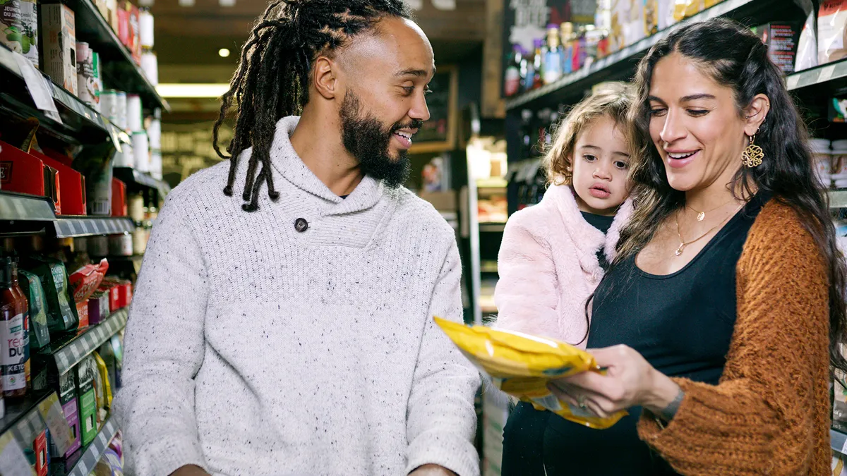 Consumers choosing snacks