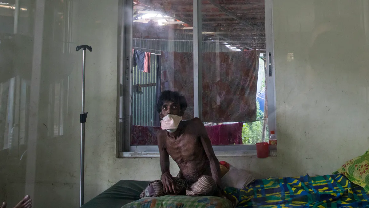 A man with tuberculosis in an isolation room at the Doctors Without Borders' Kutupalong clinic in Cox's Bazar, Bangladesh.