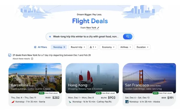 Google AI flight deals