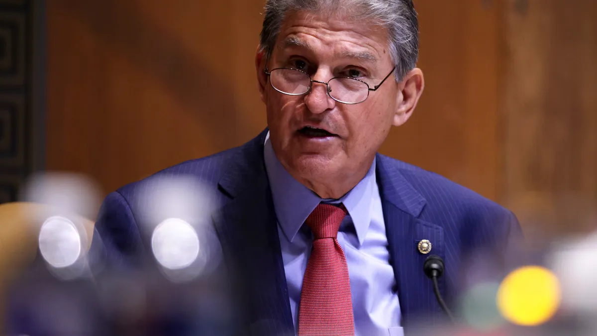 U.S. Sen. Joe Manchin, D-W.V.,  listens during a hearing before Transportation, Housing and Urban Development, and Related Agencies Subcommittee of Senate Appropriations Committee.