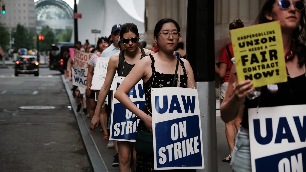 Unionized employees of publisher HarperCollins go on strike