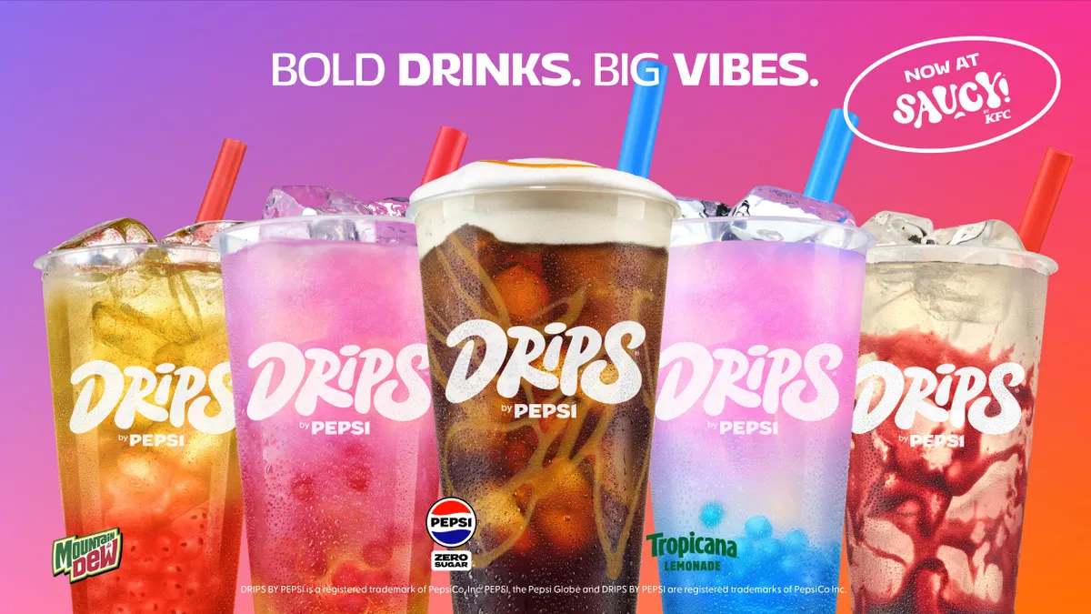 Five premium soft drinks developed by Pepsi for deployment at Saucy by KFC.