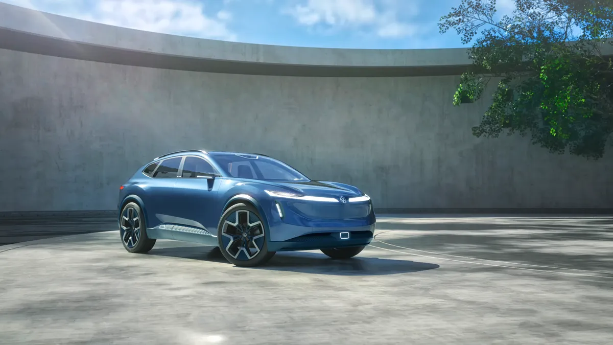 The new Volkswagen ID. CODE concept vehicle in blue.