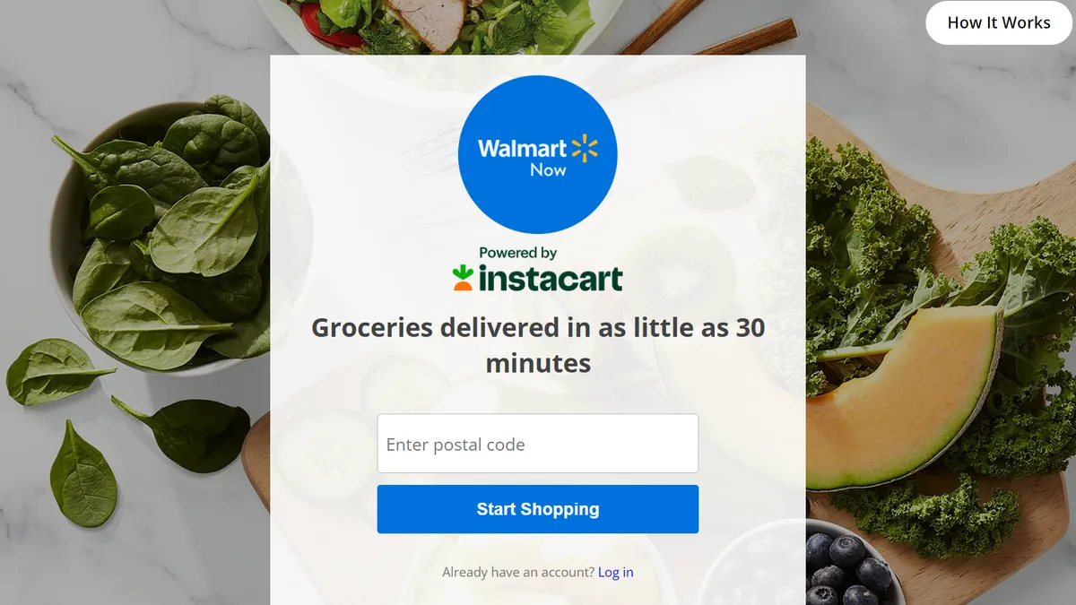 Walmart Now virtual storefront