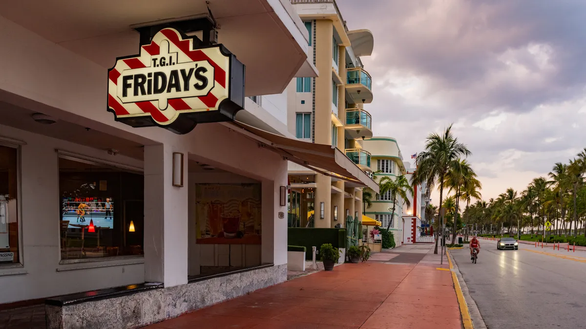 A TGI Fridays in Miami Beach open during the Coronavirus Pandemic.