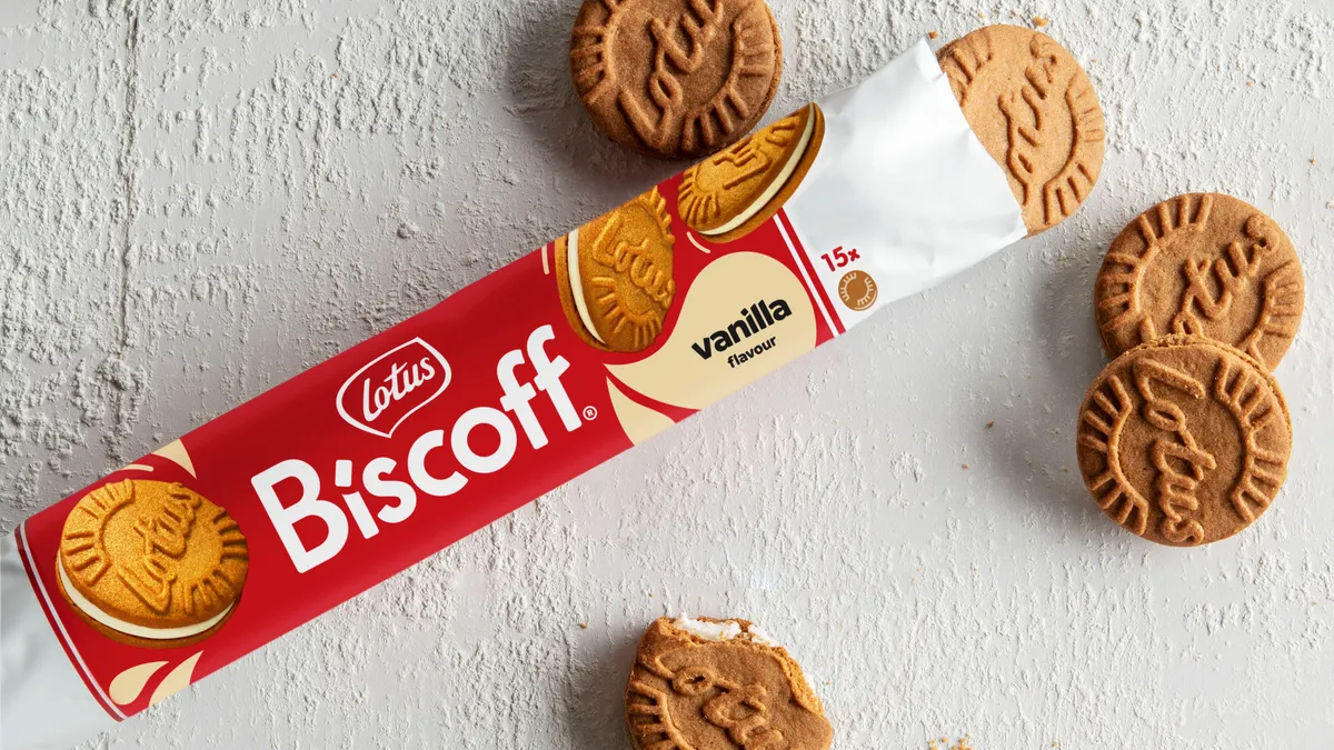 A package of Biscoff cookies.