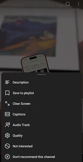 YouTube clear screen Shorts