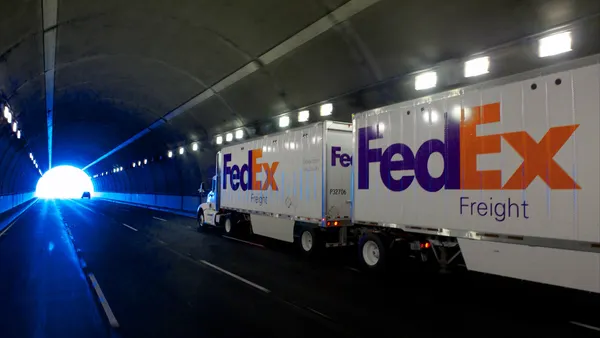FedEx Freight truck tunnel