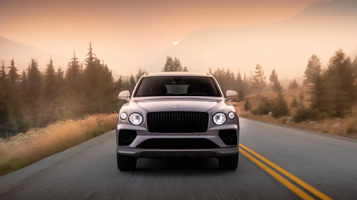 Bentley Bentayga EWB in motion, from the front