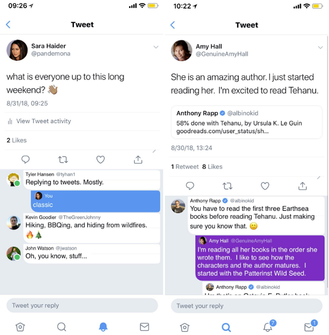 Twitter conversational test