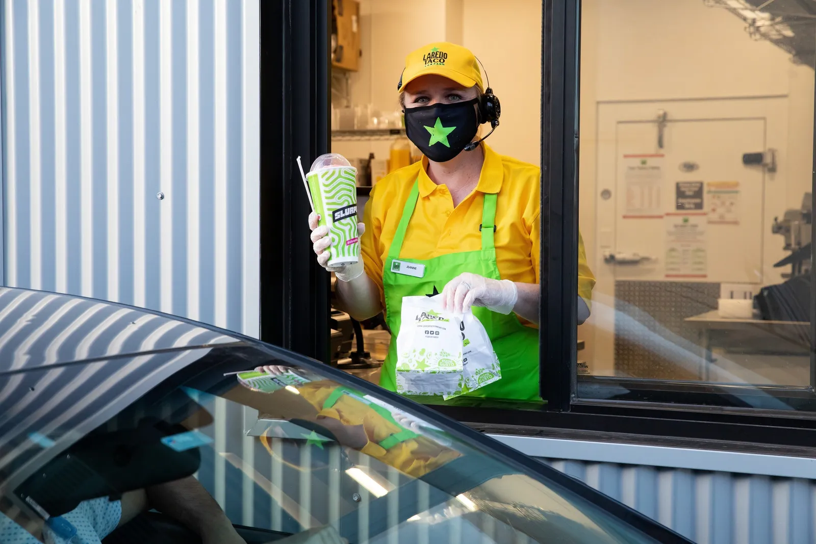 A photo of a drive-thru at 7-Eleven's Laredo Taco.