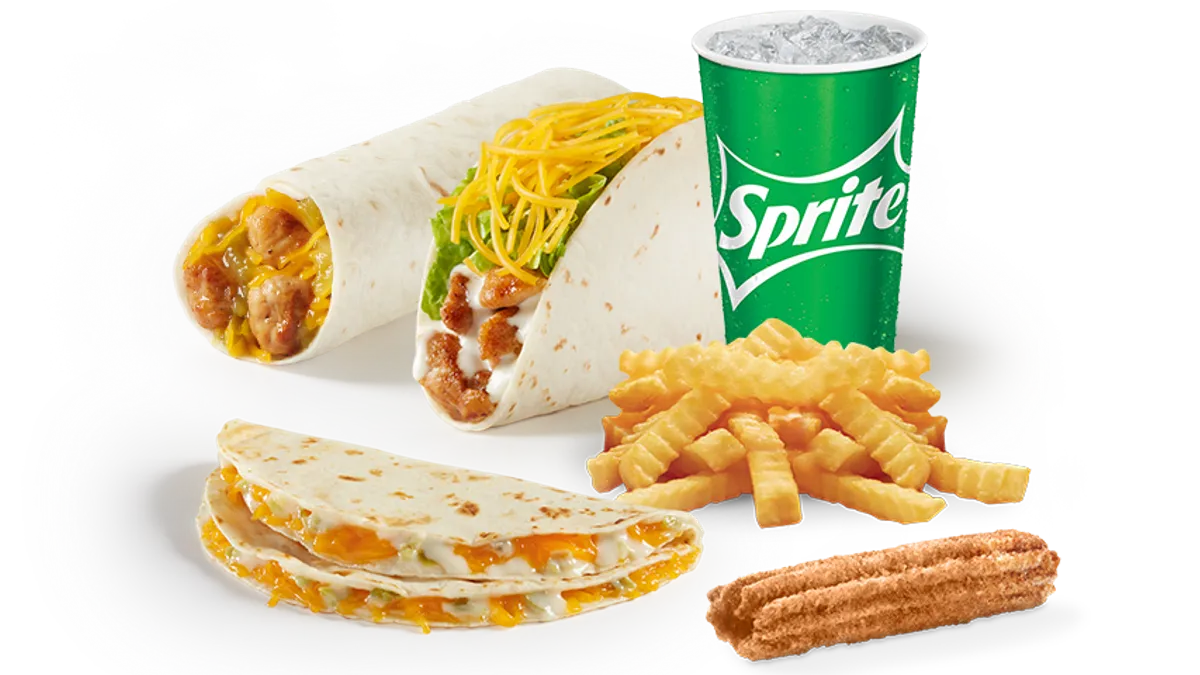 Del Taco items against a white background.