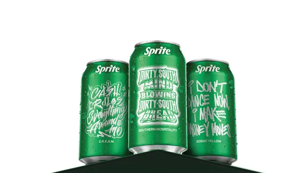 Hip-hop lyrics on Sprite cans