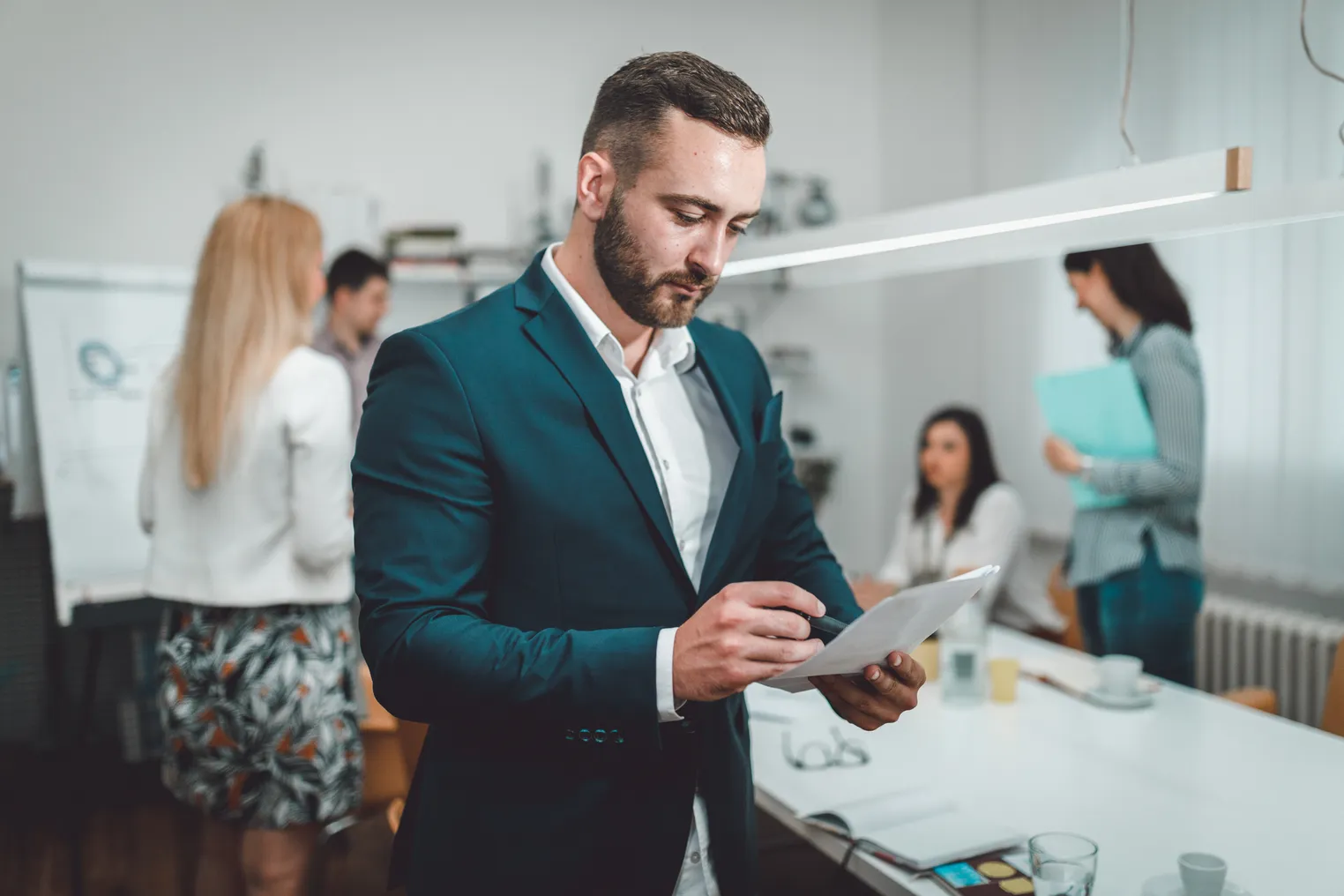 People working and creating together in the office