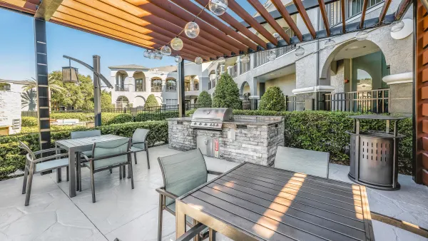 Grilling area with chairs