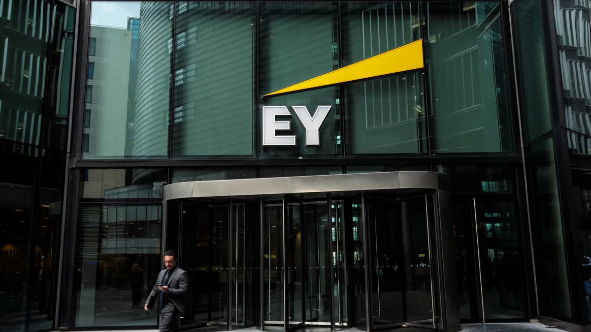 The Ernst & Young (EY) offices on October 1, 2018 in London, England.