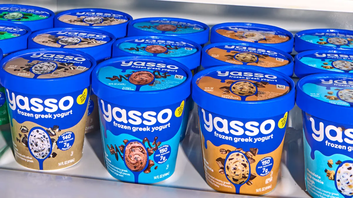 Pints of Yasso frozen yogurt.