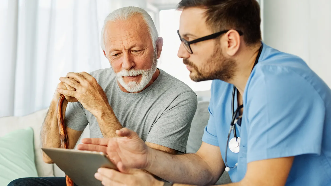 doctor and listening with patient for symptoms