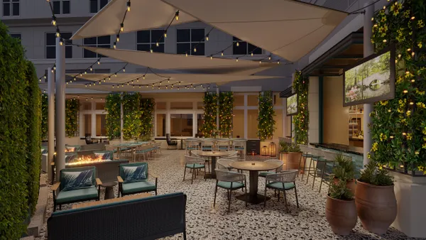 Rendering of a lush patio