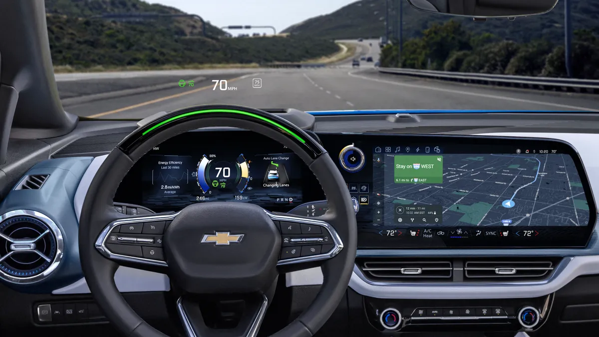 The interior view of driver’s side front cabin in the 2024 Chevrolet Equinox EV.