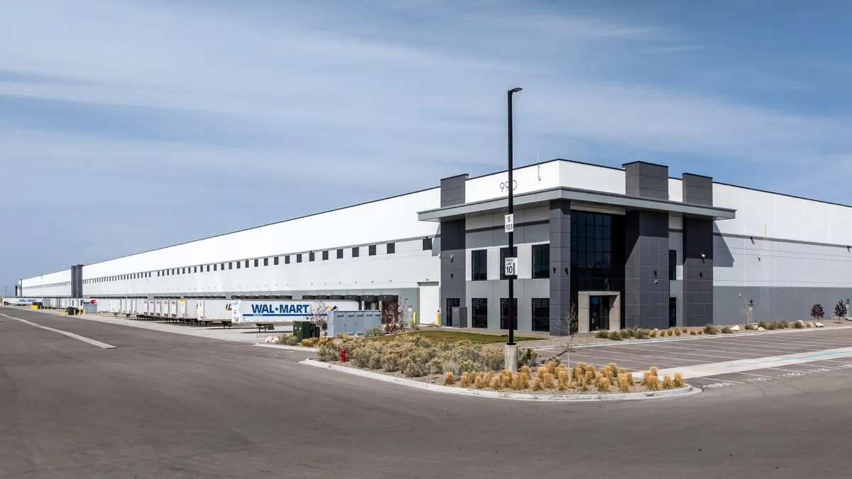 The exterior of a Walmart distribution center in Salt Lake City.