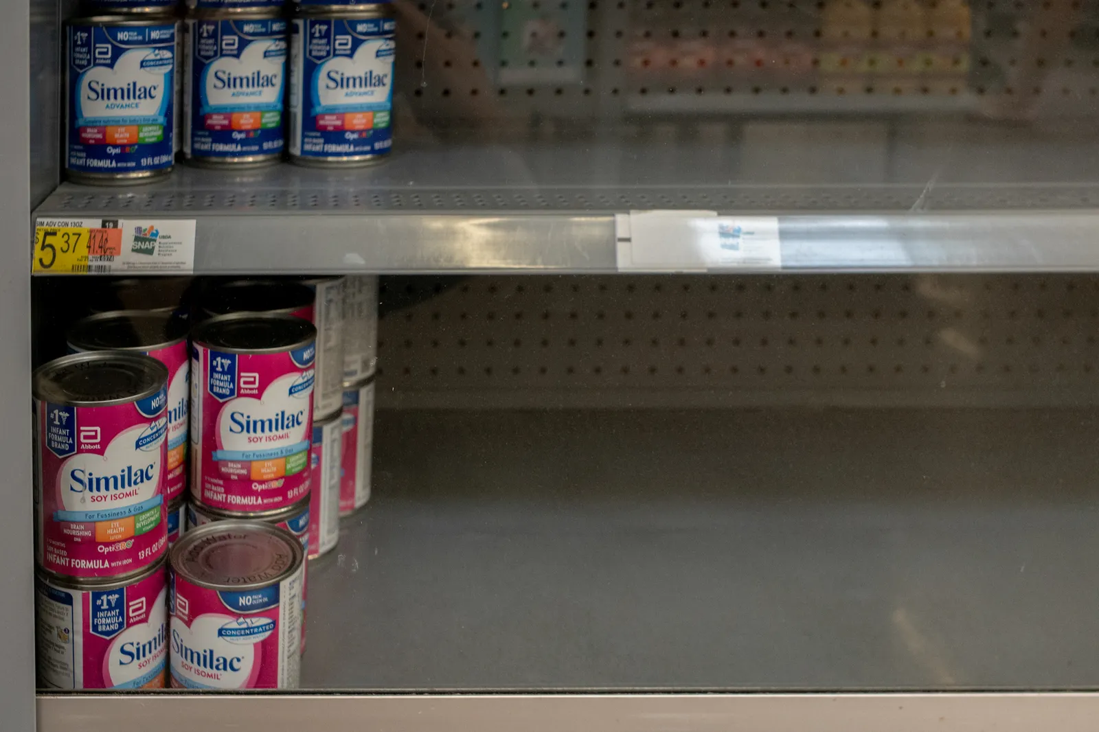 Empty shelves of baby formula