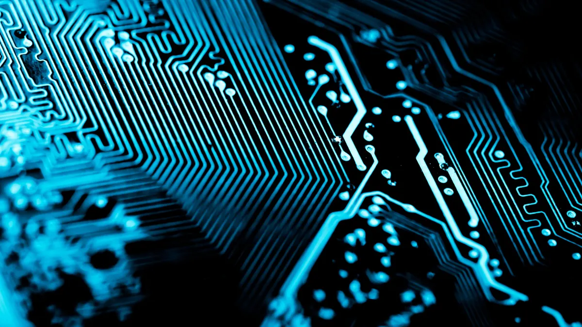 Abstract,close up of Mainboard Electronic background.