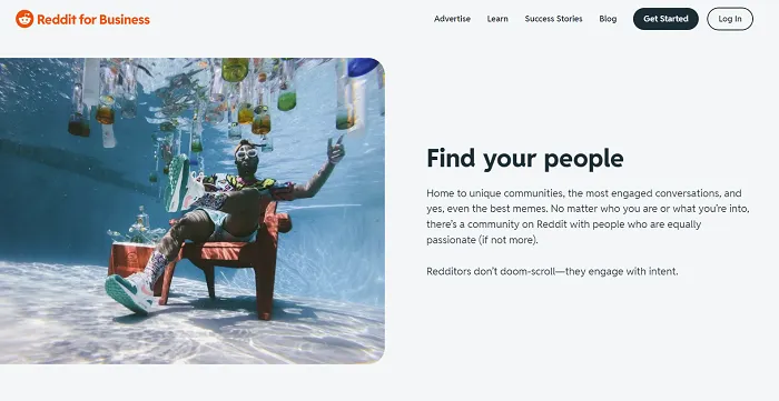 Reddit for Business website