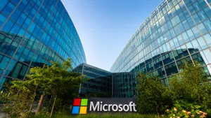 Microsoft building with logo