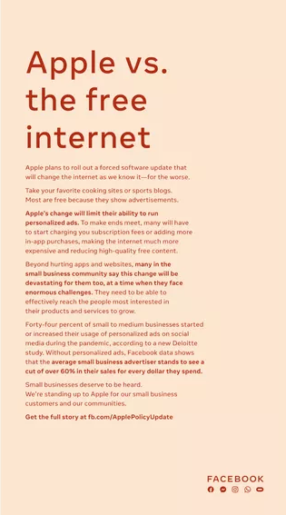 Facebook Apple IDFA ad