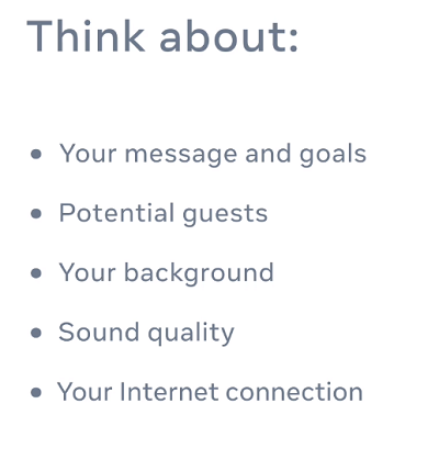 Facebook Live tips