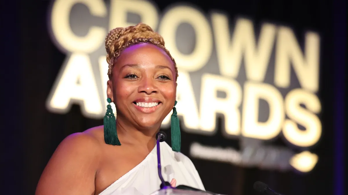 Louisiana State Representative Candace Newell speaks during the CROWN Awards ceremony in New Orleans.