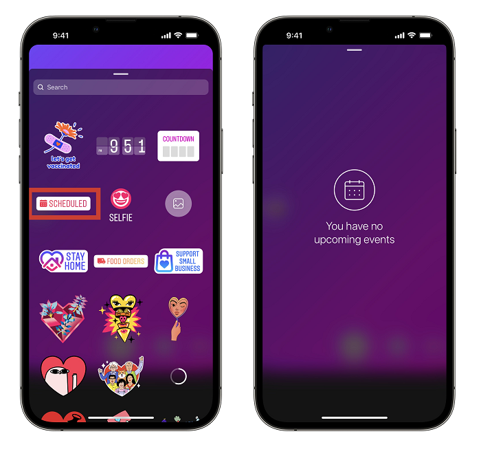 Instagram scheduled sticker