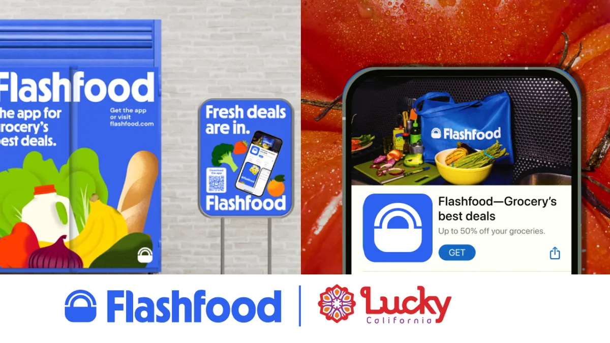 Flashfood logo and app with Lucky banner