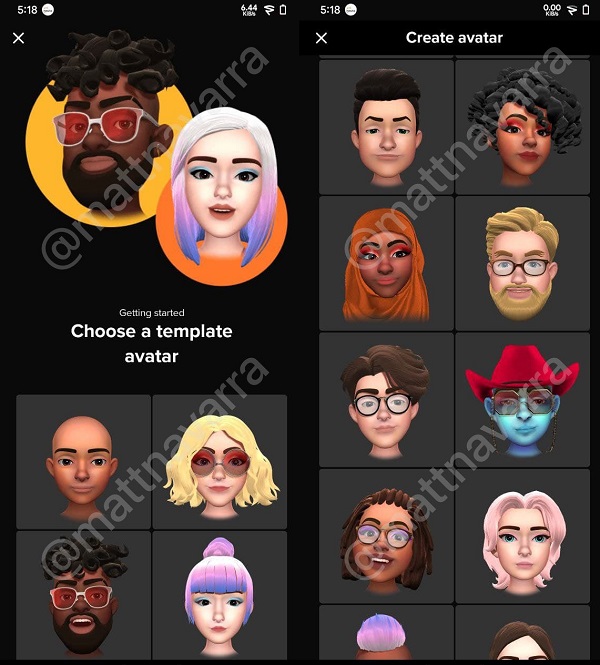 TikTok avatars