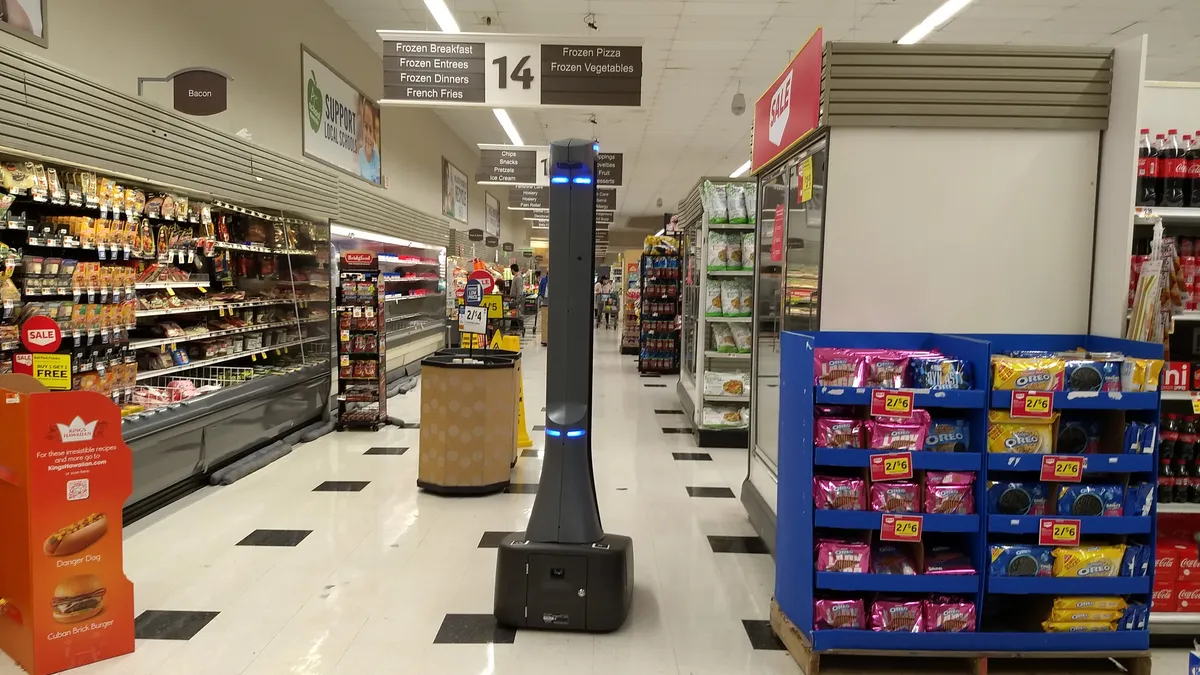 Robot inside Stop & Shop supermarket