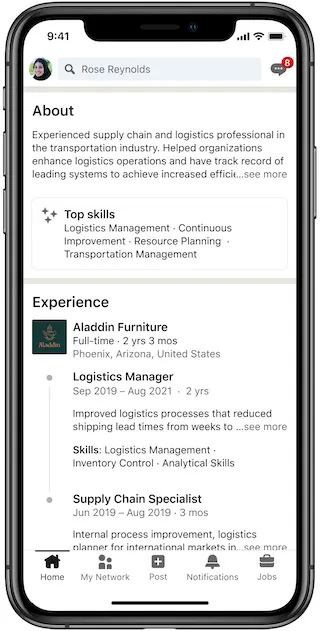LinkedIn job seeker updates
