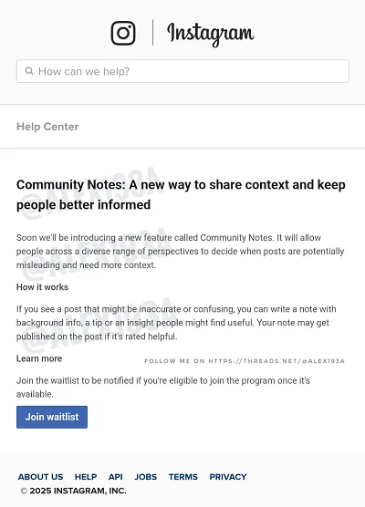 Instagram community note