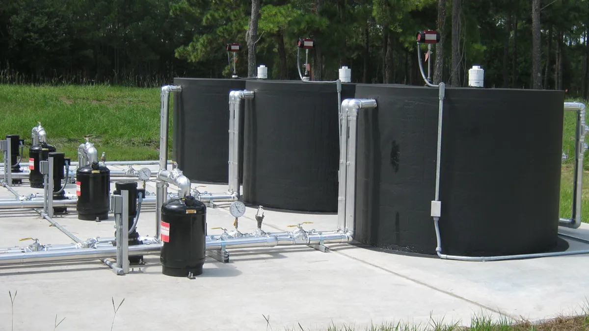 Thermal Storage Tanks were installed as part of an energy conservation construction project for Naval Submarine Base Kings Bay